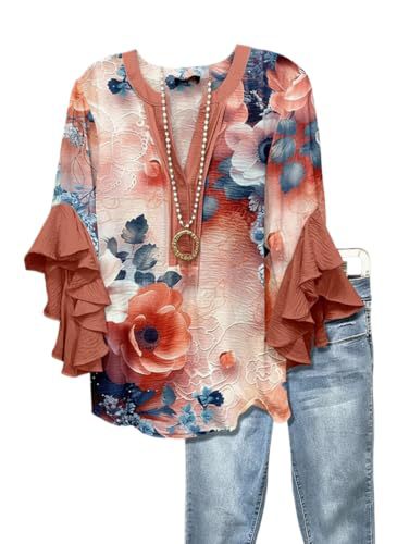 Women's Vintage Floral Print Half-Sleeve Top