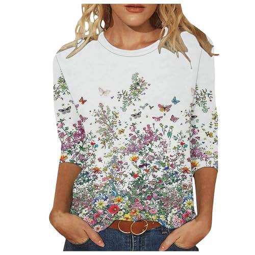 Women's Summer Ruffle Floral Print Short Sleeve T-Shirt