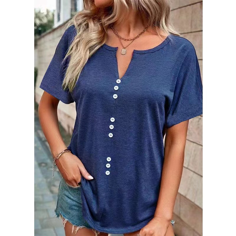 Women's Soft V-Neck Short Sleeve Plus Size T-Shirt