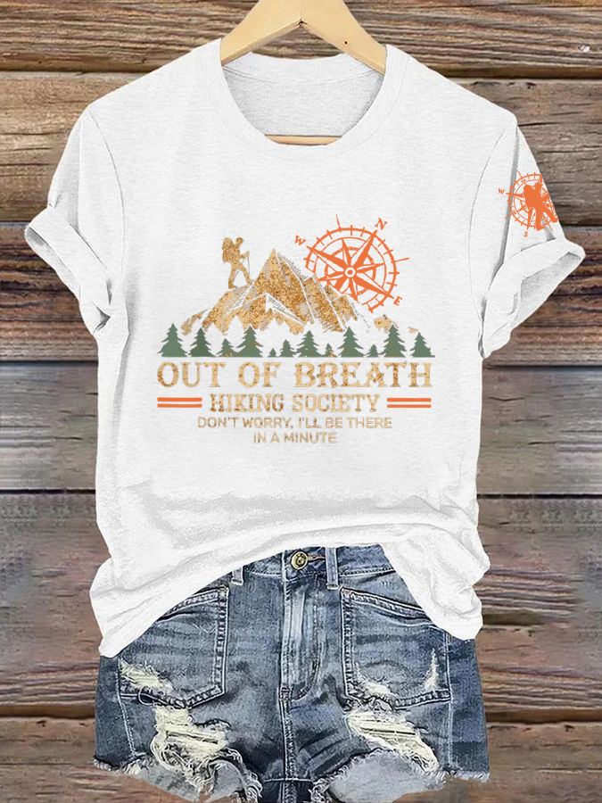 Valley Forest Print Crewneck Short Sleeve Top