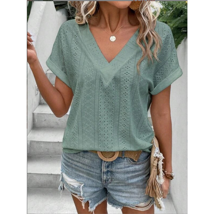 Women's V-Neck Loose Short-Sleeve T-Shirt
