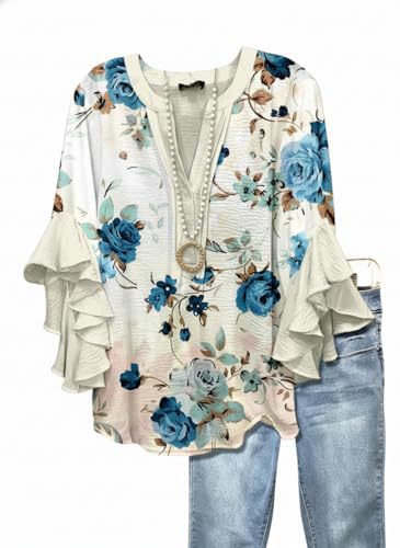 Women's Vintage Floral Print Half-Sleeve Top