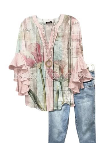 Women's Vintage Floral Print Half-Sleeve Top