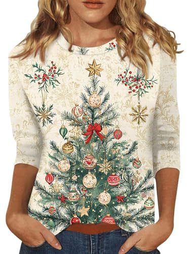 Christmas Tree Bow Print Women's Half-Sleeve T-Shirt