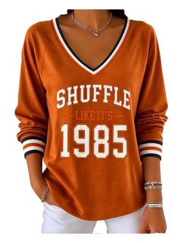 Graphic V-Neck Long Sleeve T-Shirt for Women