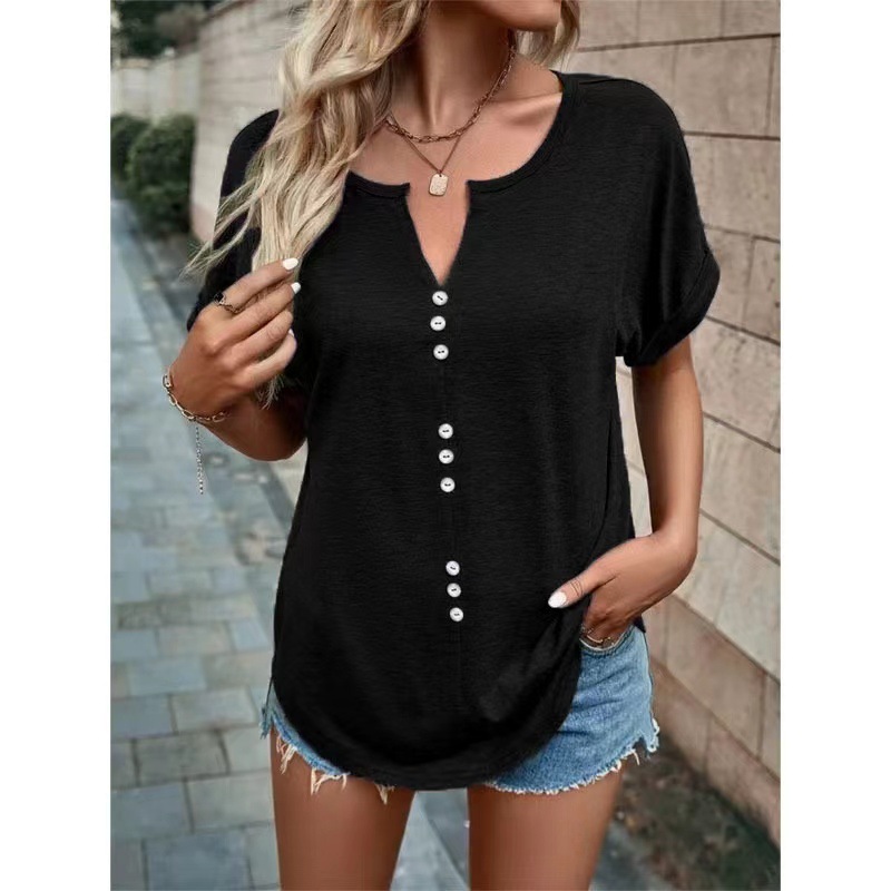 Women's Soft V-Neck Short Sleeve Plus Size T-Shirt