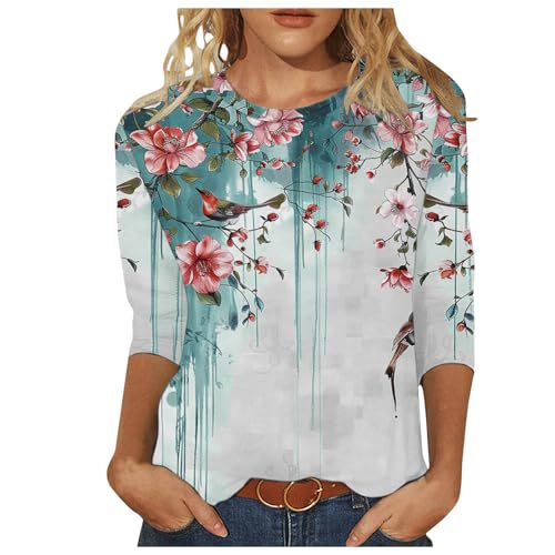 Women's Summer Ruffle Floral Print Short Sleeve T-Shirt