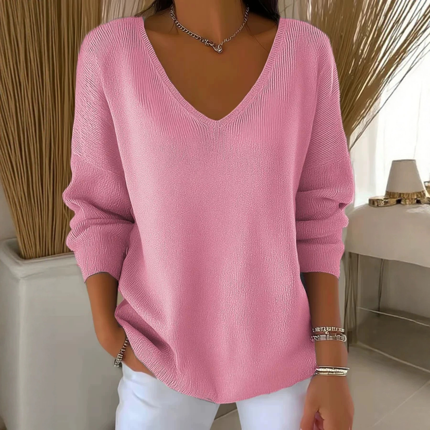Women's Floral & Solid Print V-Neck Half-Sleeve T-Shirt