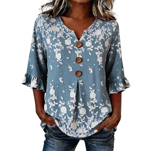 Plaid & Floral Print Short Sleeve Button-Up Top