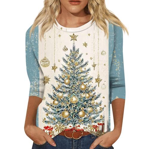 Christmas Tree Bow Print Women's Half-Sleeve T-Shirt