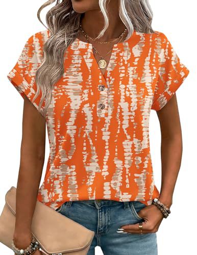 Women's Heart Floral Print V-Neck Short Sleeve T-Shirt