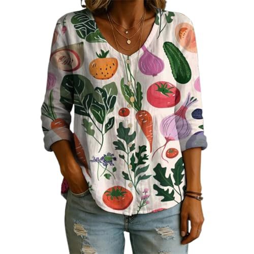 Floral Print V-Neck Long Sleeve T-Shirt
