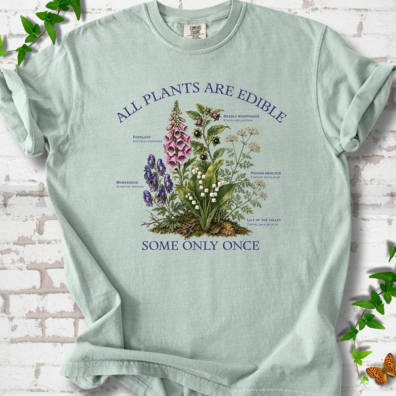 Retro Poisonous Plant Graphic Print Short Sleeve Tee for Women