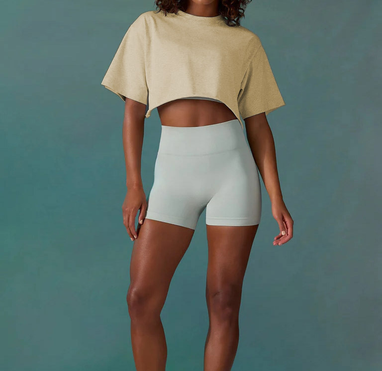 Women's Loose Fit Short Sleeve Athletic T-Shirt Crew Neck Solid Color