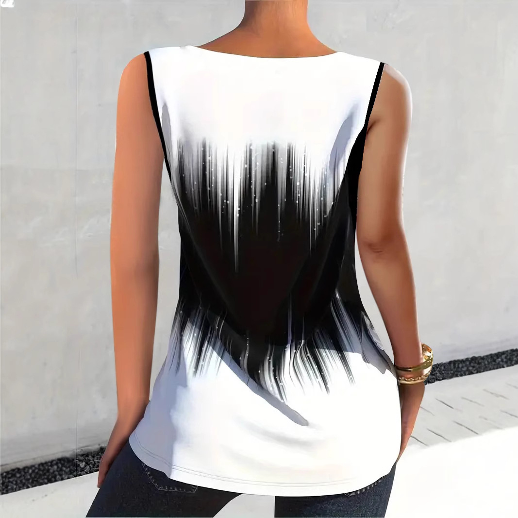 Starry Sky Print Fringe Sleeveless Vest