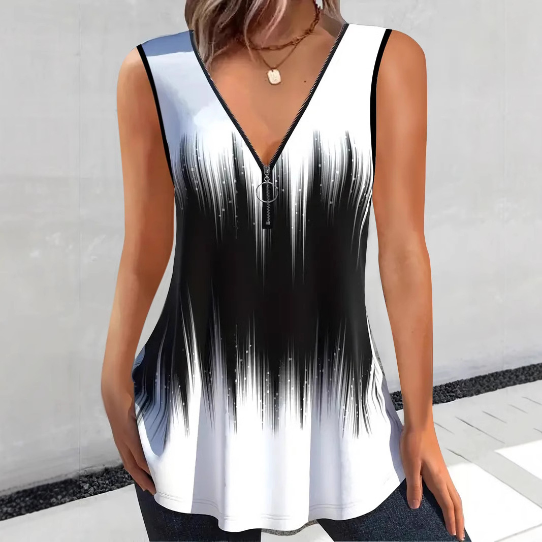 Starry Sky Print Fringe Sleeveless Vest