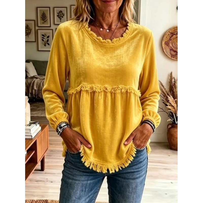 Women's Lace-Trimmed Loose Casual Top
