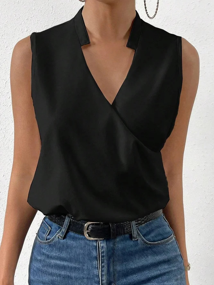 Women's V-Neck Sleeveless Pullover Top