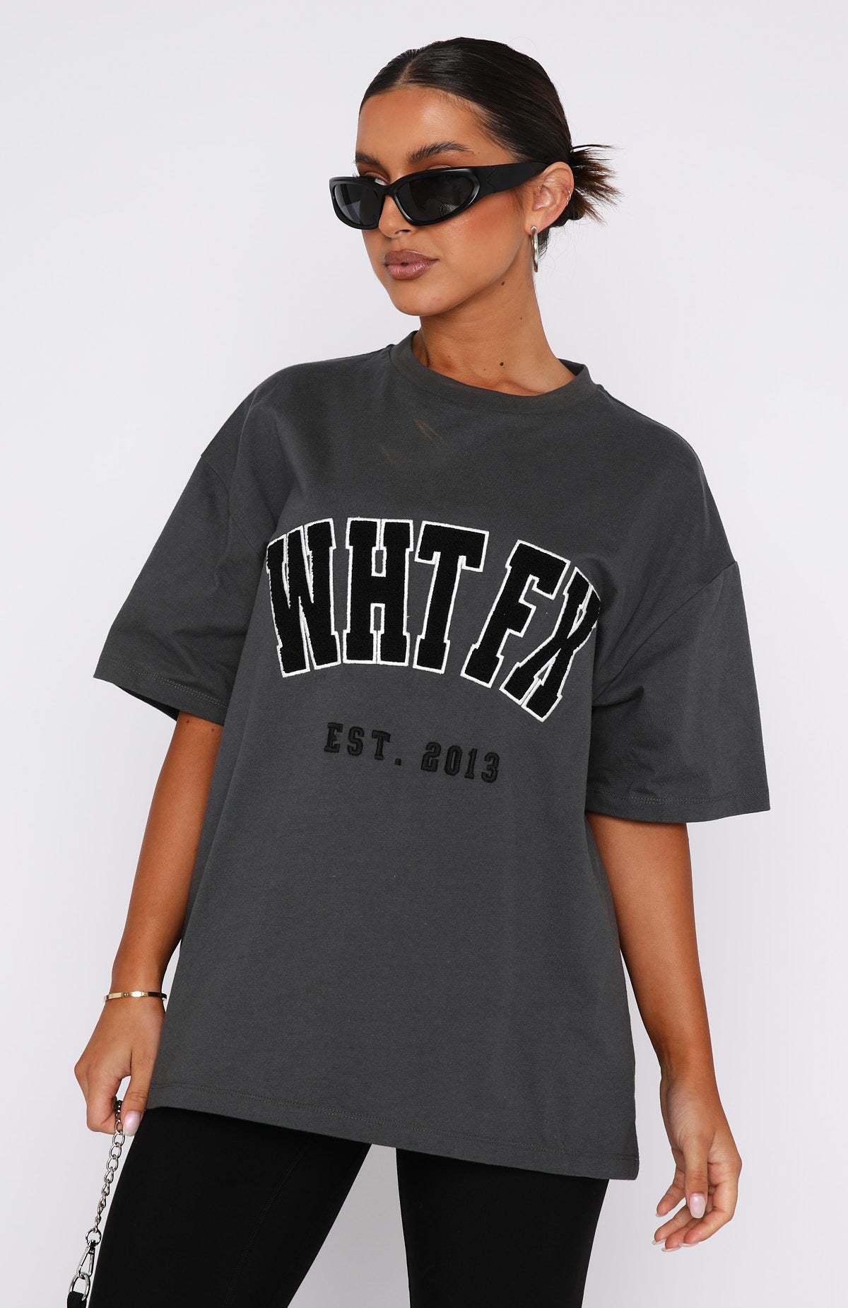 WHTFX Graphic Print Loose Crewneck T-Shirt