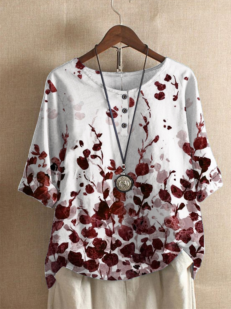 Women's Loose Floral Print Casual Top