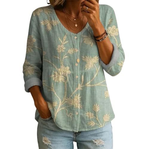 Floral Print V-Neck Long Sleeve T-Shirt