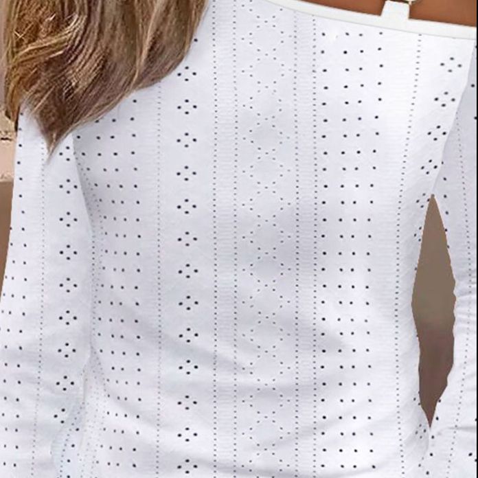 Women's Off-Shoulder Long-Sleeve Solid Color T-Shirt