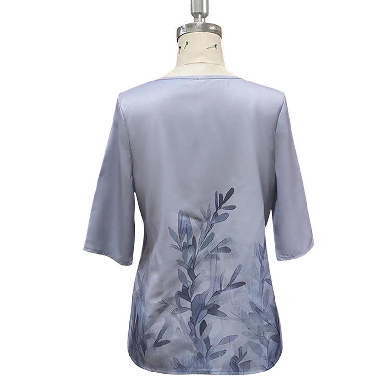 Women's Printed V-Neck Short-Sleeve Top