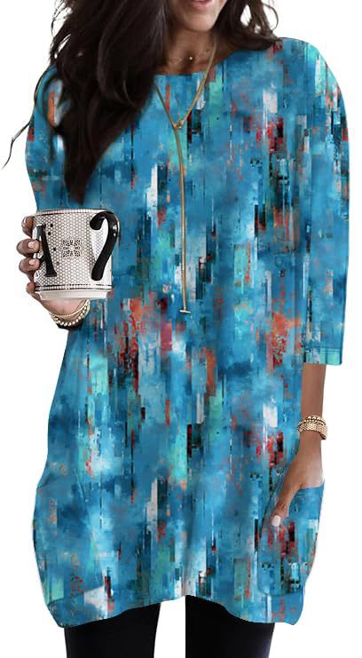 Women's Minimalist Printed Long Sleeve Top