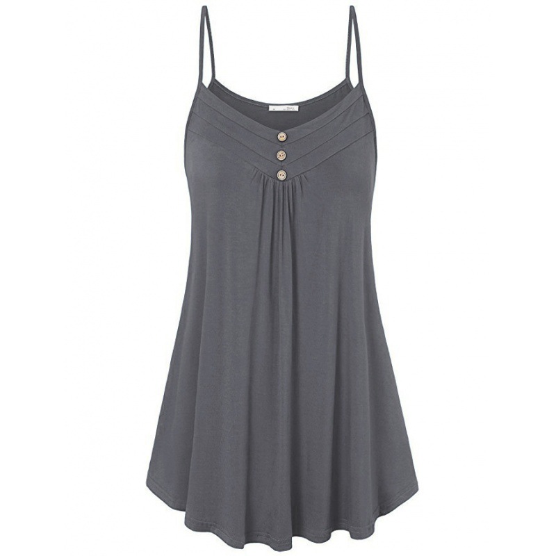 Wish Amazon AliExpress Hot-Selling Women's Clothing 2023 Summer Loose Sexy V-Neck Cami Top Plus Size