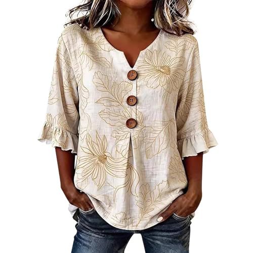 Plaid & Floral Print Short Sleeve Button-Up Top