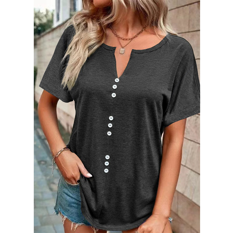 Women's Soft V-Neck Short Sleeve Plus Size T-Shirt