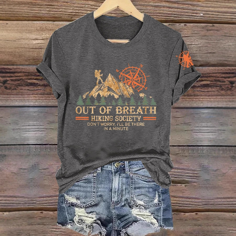 Valley Forest Print Crewneck Short Sleeve Top