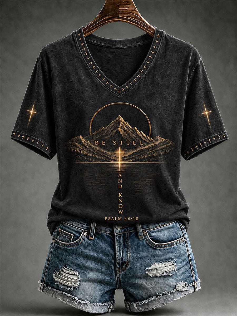 Halloween Evil Witch Print V-Neck Short Sleeve Women's T-Shirt