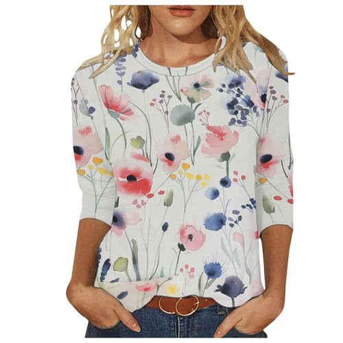 Women's Summer Ruffle Floral Print Short Sleeve T-Shirt