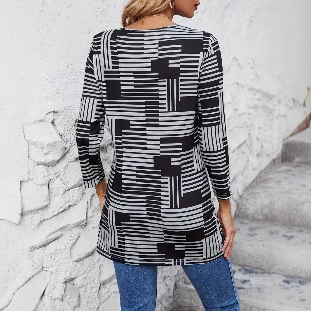 Women's Casual Crewneck Long-Sleeve Top