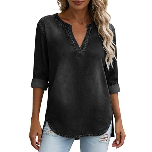 Women's V-Neck Long Sleeve Printed T-Shirt