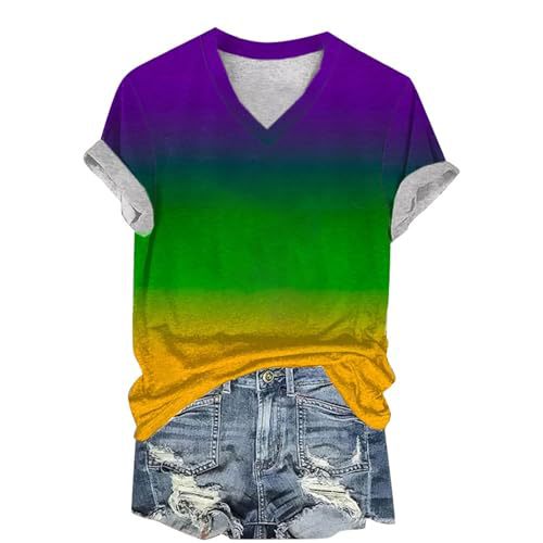 Women's V-Neck Short Sleeve T-Shirt with 3D Crayfish Crocodile Goose Print