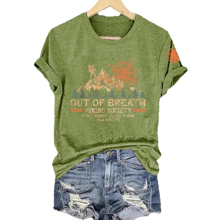 Valley Forest Print Crewneck Short Sleeve Top