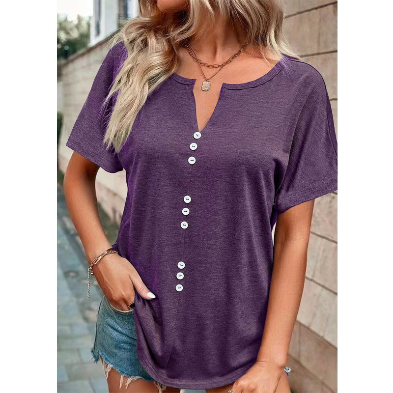 Women's Soft V-Neck Short Sleeve Plus Size T-Shirt