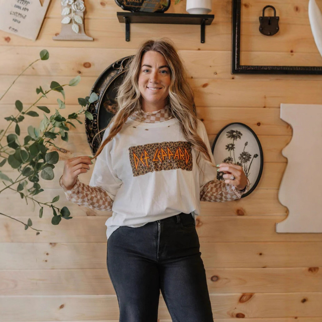 Women's Leopard Print Crewneck Short Sleeve T-Shirt Casual Loose Fit