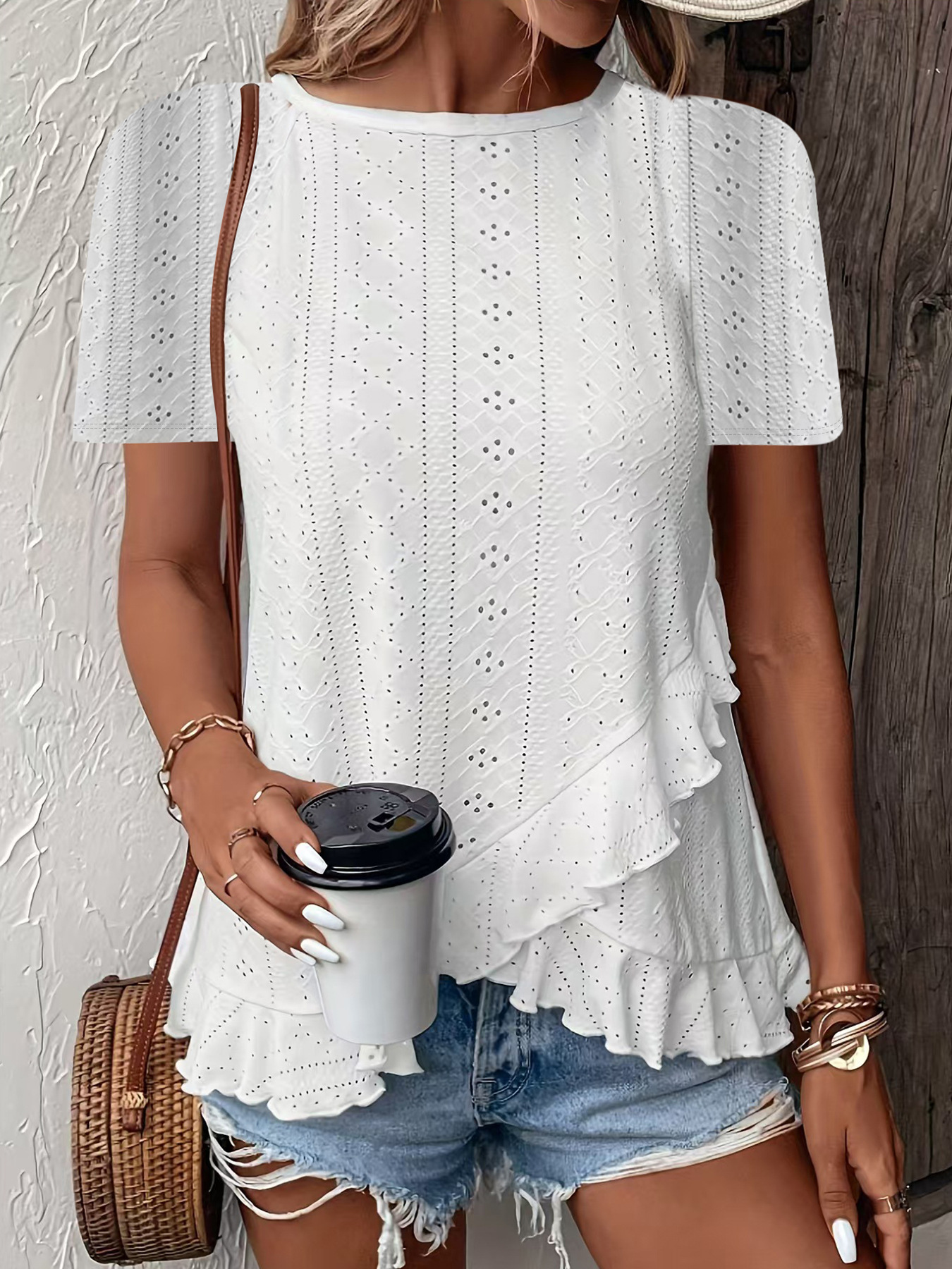Women's Palace Lock Print Short Sleeve Crew Neck T-Shirt