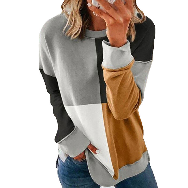 Women's Graffiti Print Loose Long-Sleeve T-Shirt