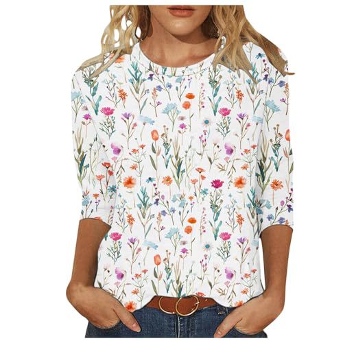 Women's Summer Ruffle Floral Print Short Sleeve T-Shirt