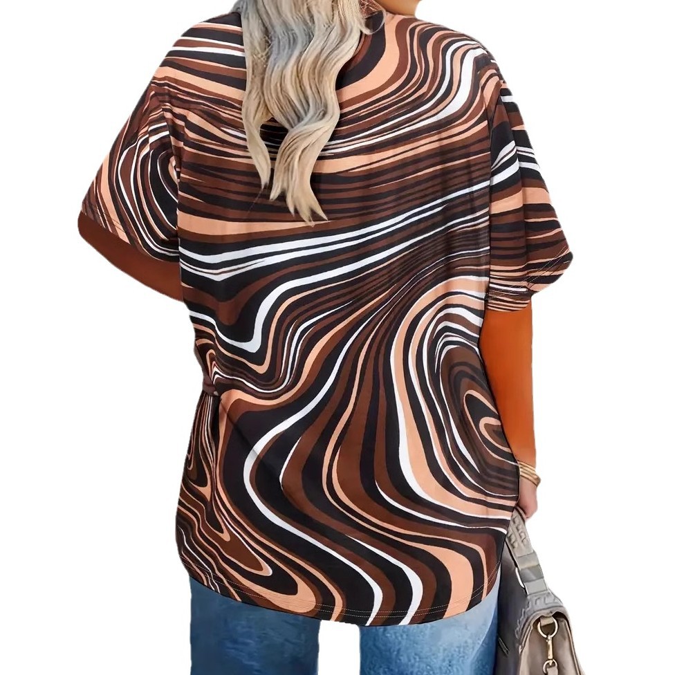 Women's Plus Size V-Neck Loose Fit T-Shirt