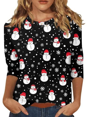 Christmas Tree Bow Print Women's Half-Sleeve T-Shirt