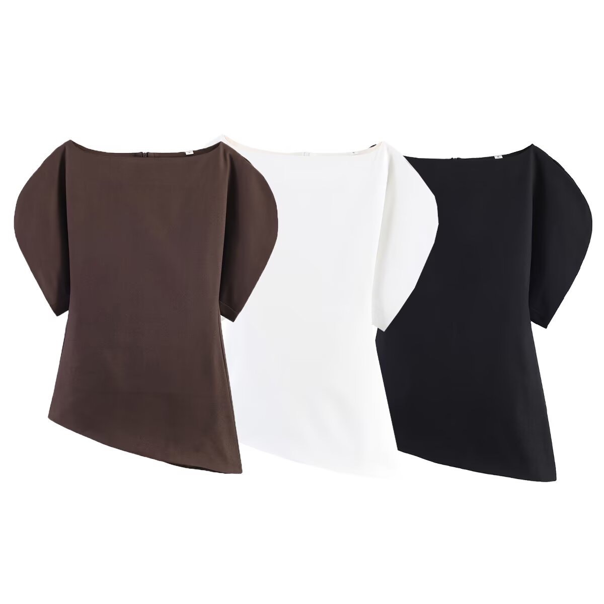 Women's Solid Off-Shoulder Puff Sleeve Top Short Sleeve