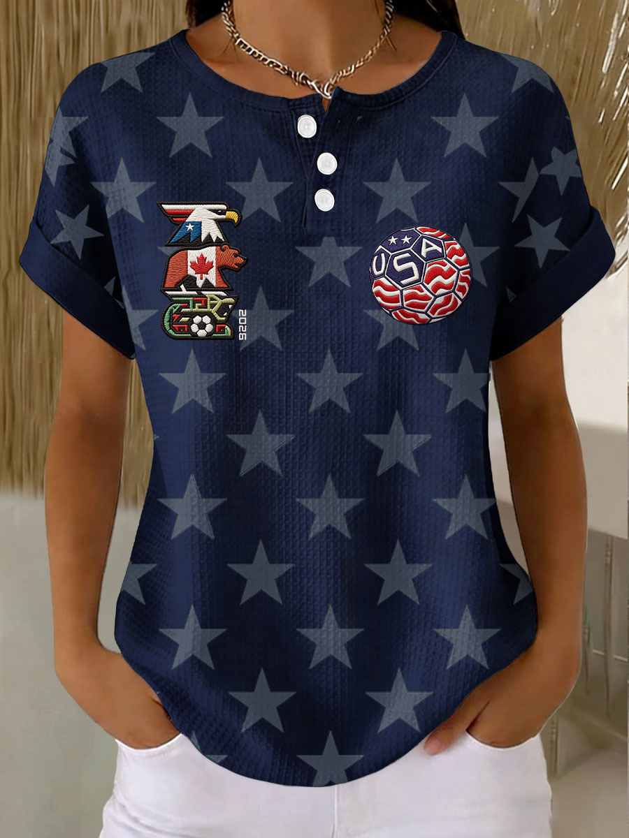 Men's Summer Eagle Graphic Short Sleeve Button-Up Shirt