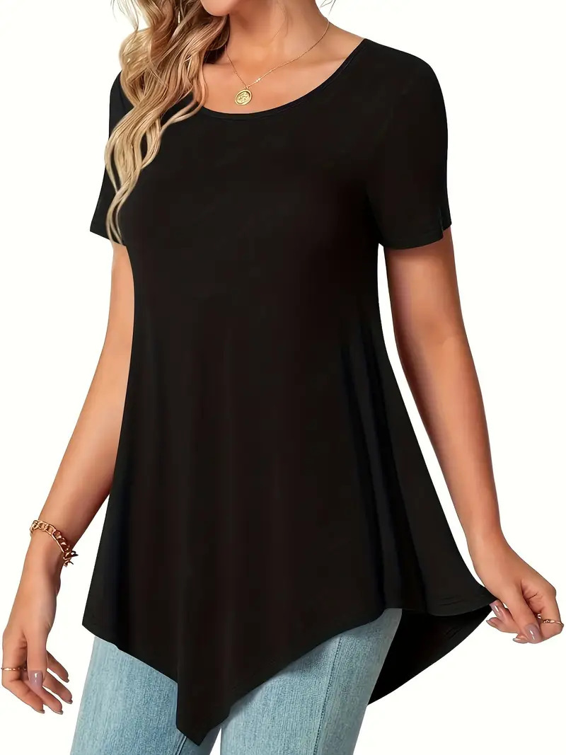 Women's Slim Fit U-Neck Short Sleeve T-Shirt