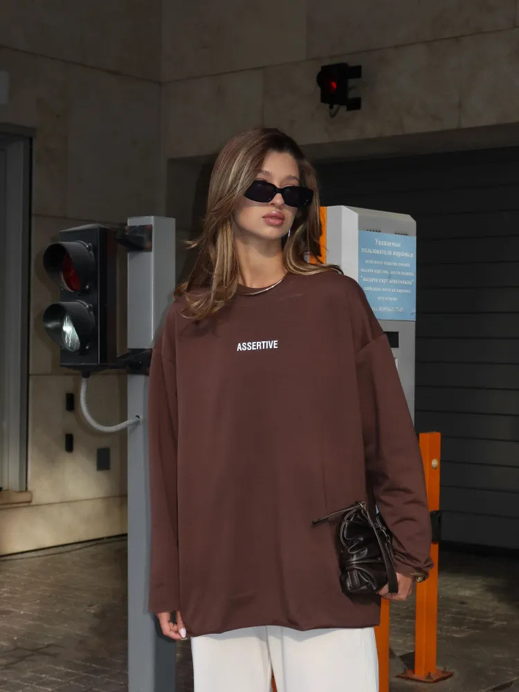 Women's Oversize Crewneck Long-Sleeve T-Shirt