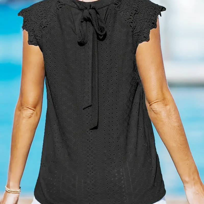 Solid Color Halter Neck Cutout T-Shirt with Batwing Sleeves
